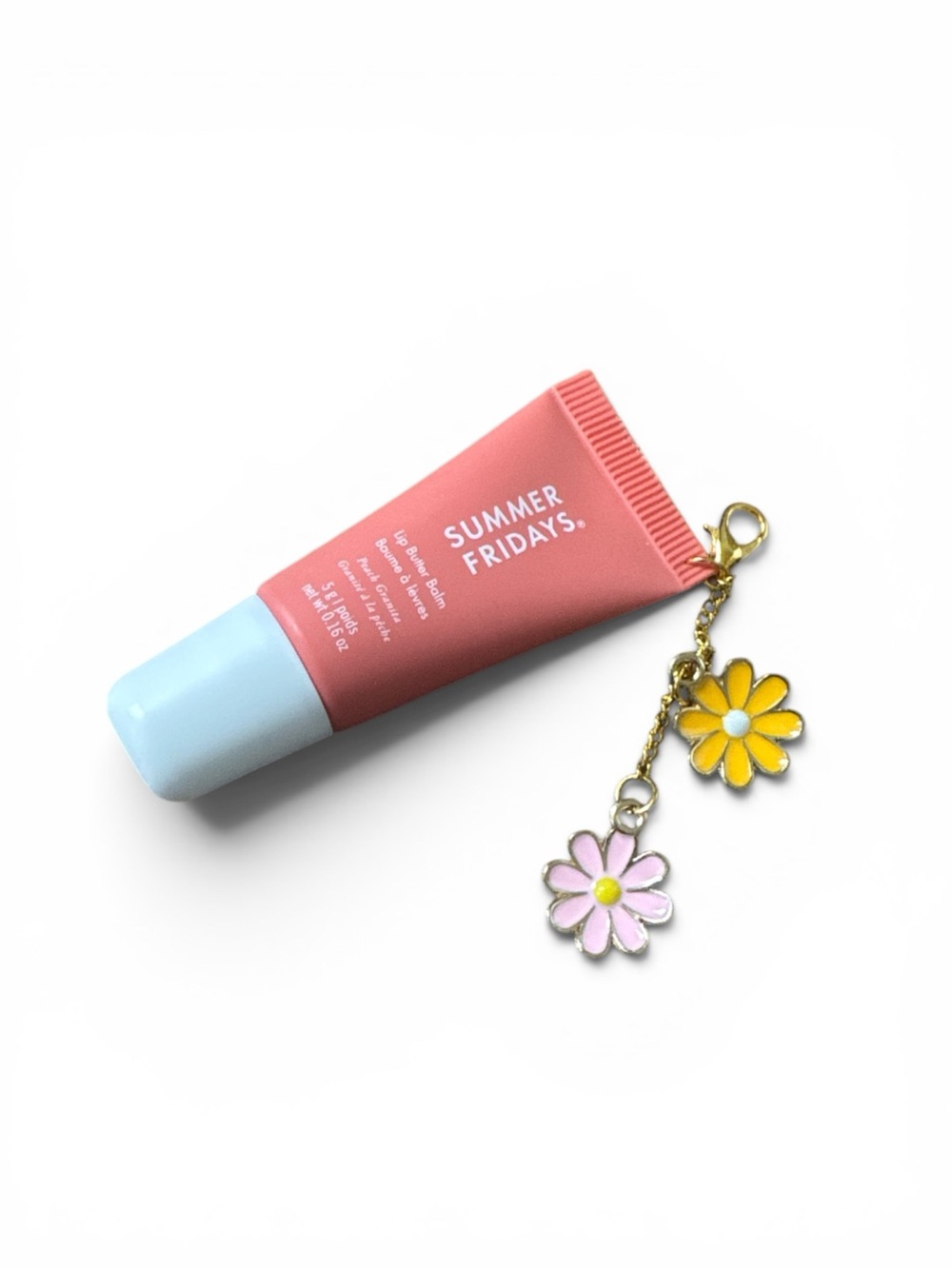 Summer Fridays Lip Butter Balm - Peach Granita with handmade charm
